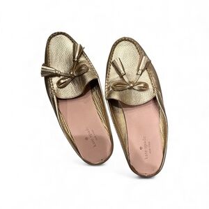 Kate Spade Metallic Gold Tassel Loafers